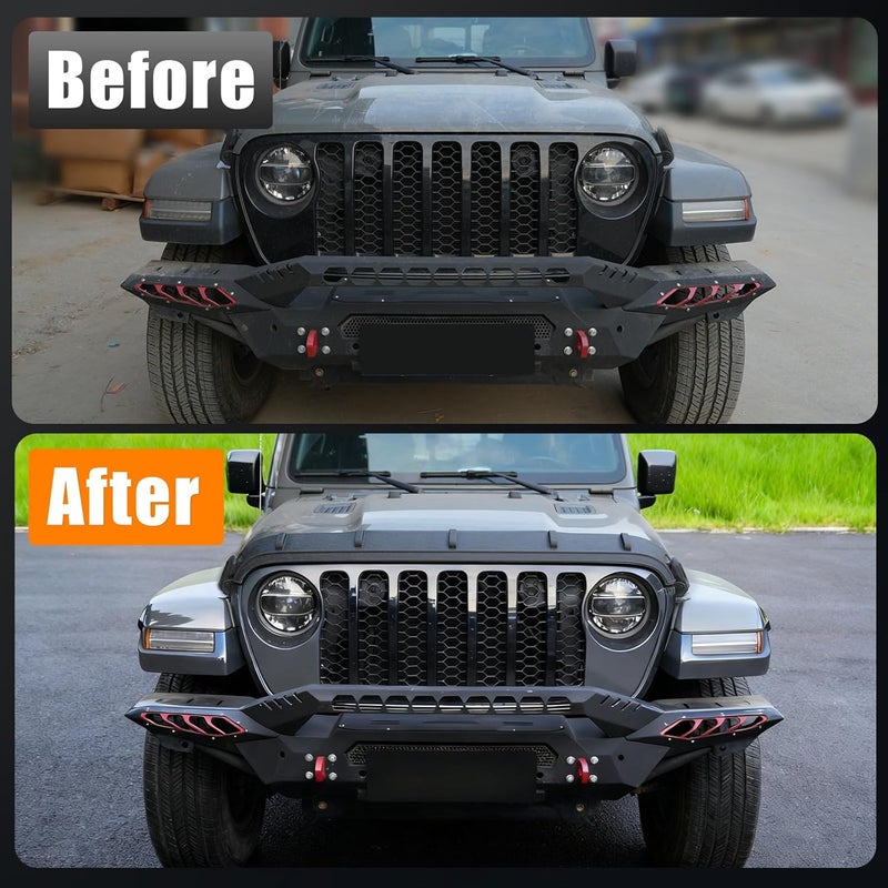 Tecbaba Black TPE Hood Deflector for 2020-2026 Jeep Gladiator JT & 2018-2026 Wrangler JL Front Hood Guard - Image 2